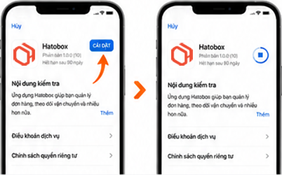 Nhấn cài đặt app